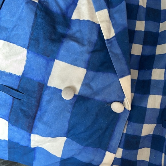 NWT Hutch Anthropologie mixed blue/white Gingham Blazer Size Medium - Picture 4 of 5